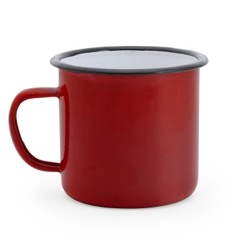 Kubek metalowy emailowany tradycyjny retro 380ml czerwony – odzież robocza Modern Company